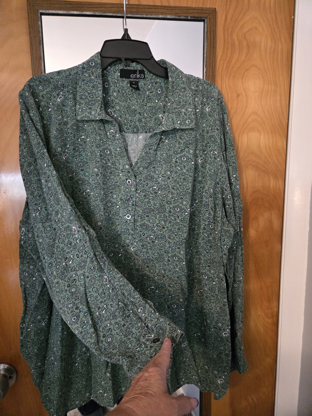erika Green Printed Long-Sleeve Men's Shirt